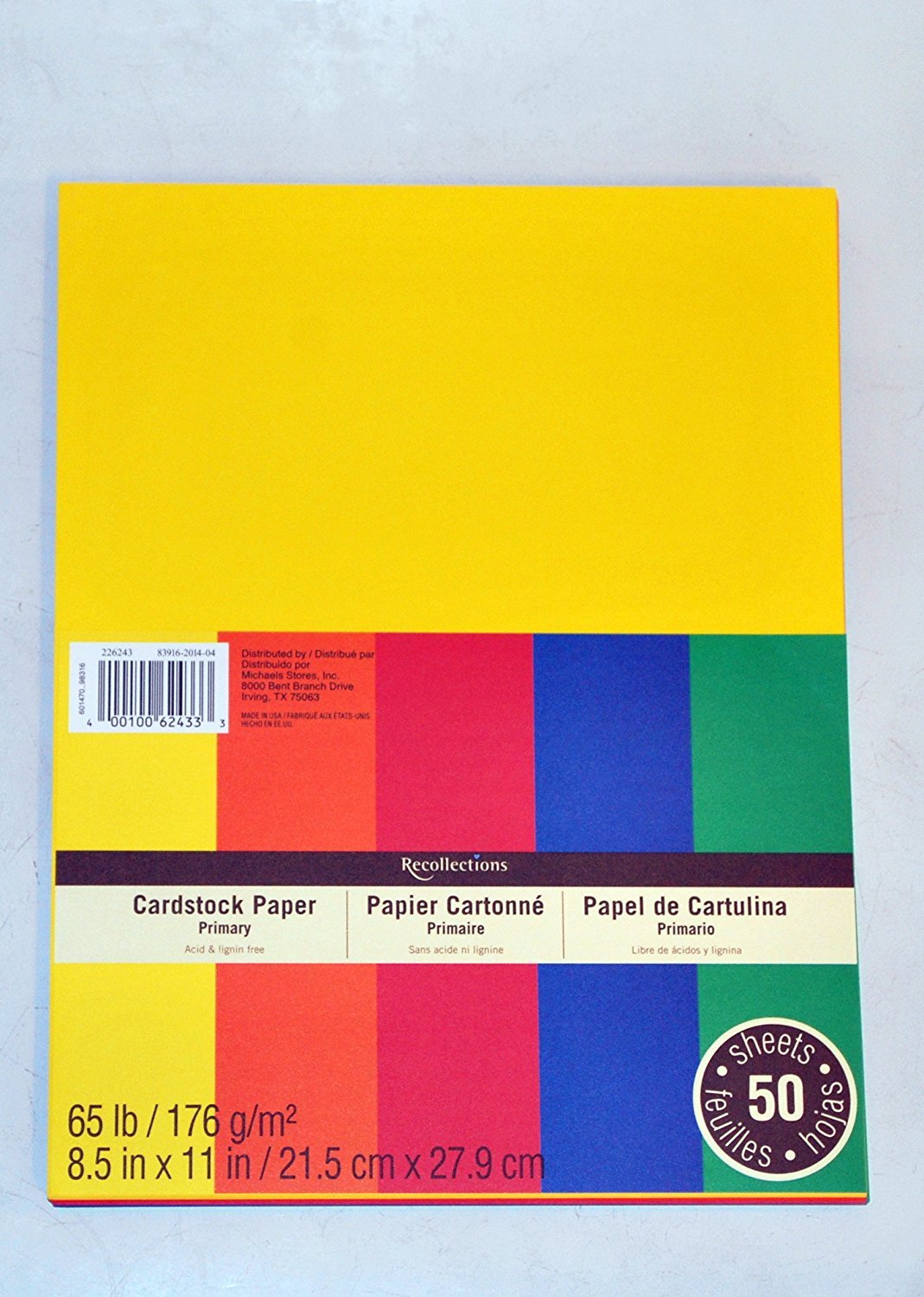 Recollections Cardstock Paper, 8 1/2 X 11 Primary Colors - 50 Sheets (Value 2-pack)