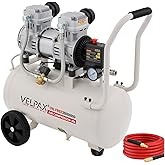 Ultra Quiet Air Compressor, Only 68dB, 8 Gallon Tank, Oil-Free, 110V/60Hz 2.15HP, 9.04CFM@115PSI, Air Compressor Perfect for Spray Painting, Auto Repair, Tire inflation, Woodwork nailing