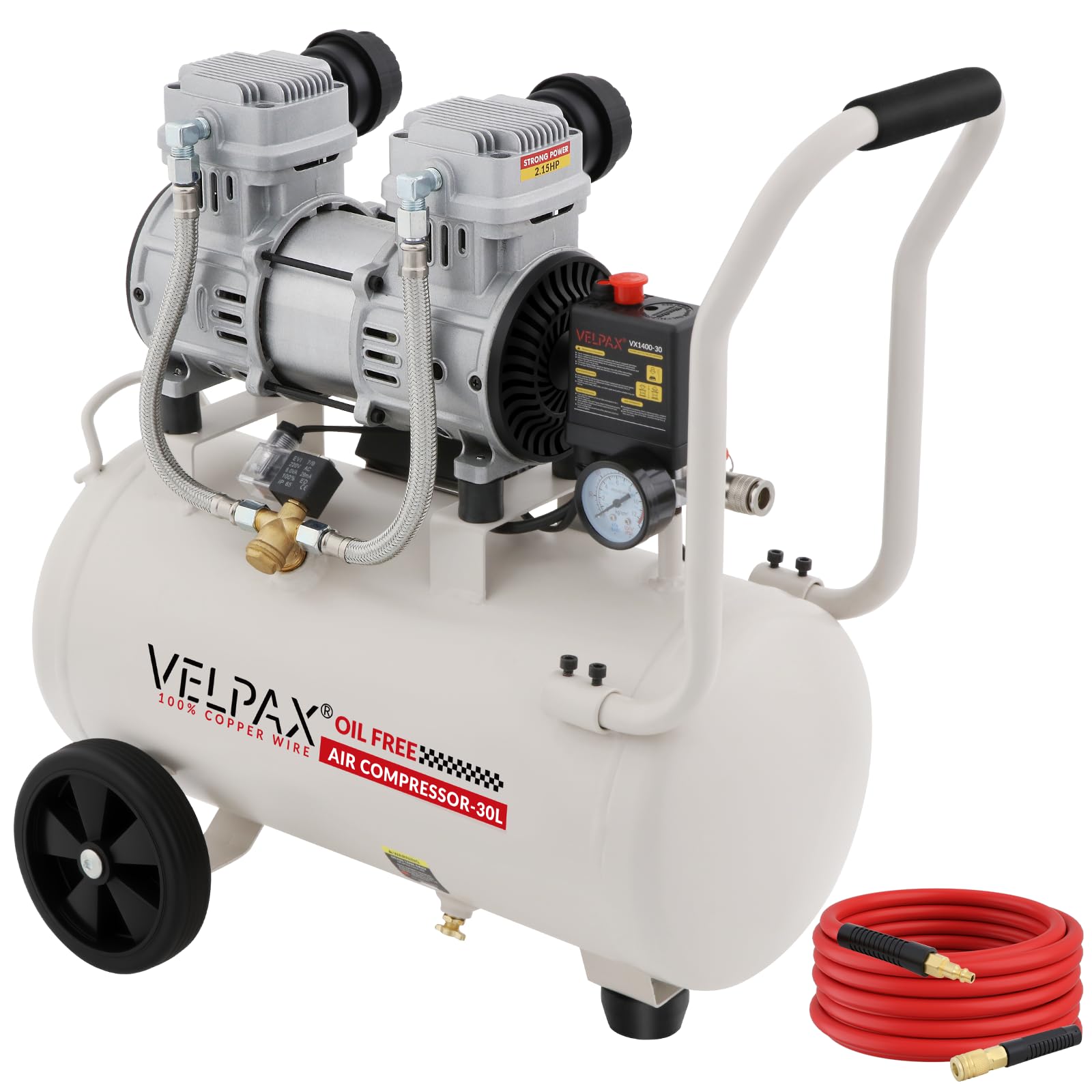 Photo 1 of Ultra Quiet Air Compressor, Only 68dB, 8 Gallon Tank, Oil-Free, 110V/60Hz 2.15HP, 9.04CFM@115PSI, Air Compressor Perfect for Spray Painting, Auto Repair, Tire inflation, Woodwork nailing