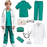 Miltrs Doctor Costume For Kids With Real Stethoscope Kids Scrubs Halloween Costumes For Girls Boys Doctor Dress Up 9 Pcs