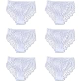 Cinvik High Waisted Underwear for Women Lace Briefs Curvy Silky French Cut Panties Multipack