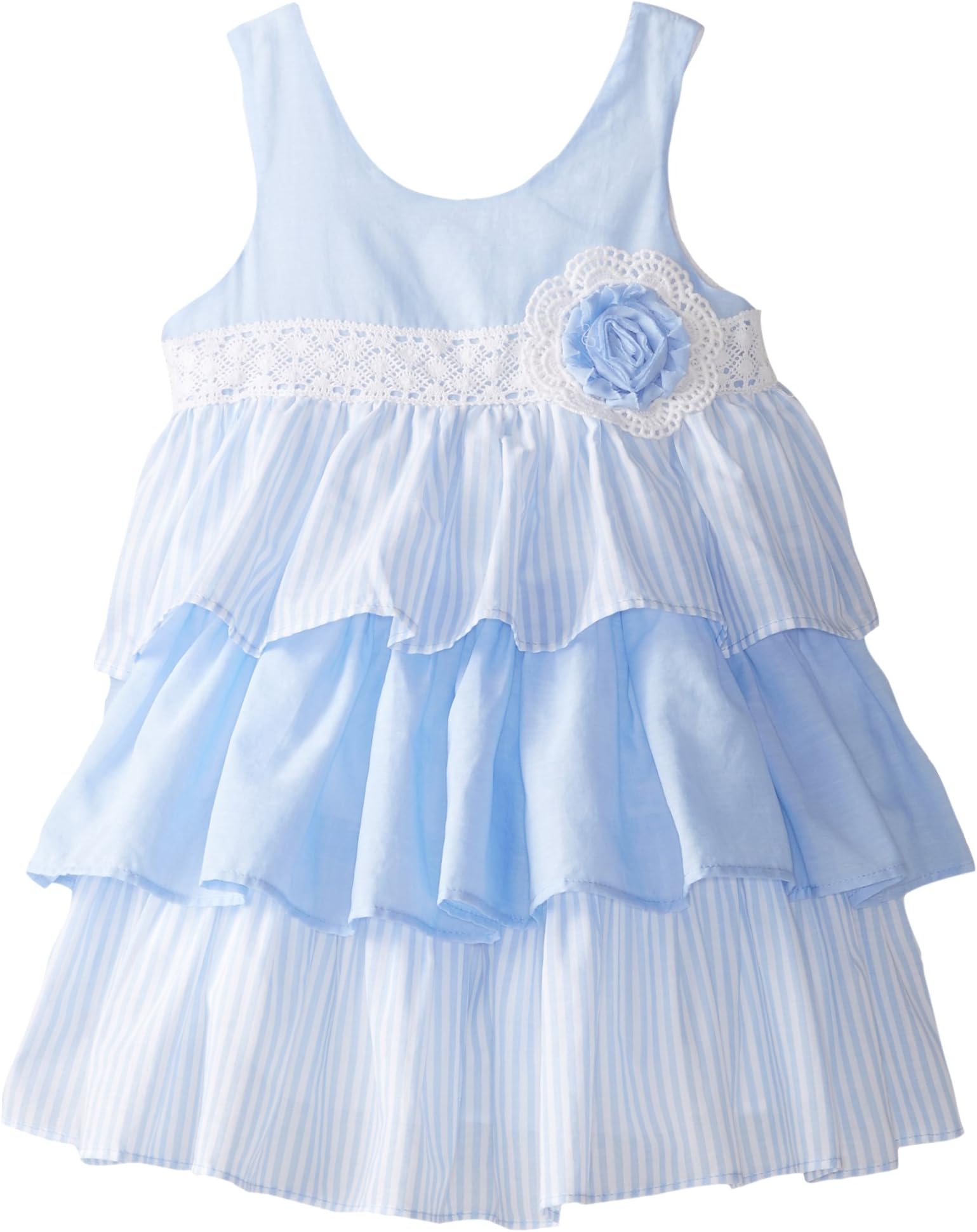 Laura Ashley London Little Girls' Striped Tiered Dress