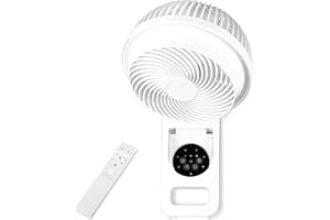 Simple Deluxe 8 inch Wall Mount Fan, 3 Speeds & 3 Modes, 15 Hours Timer, 60° Oscillating Circulating Fan, with Remote Control