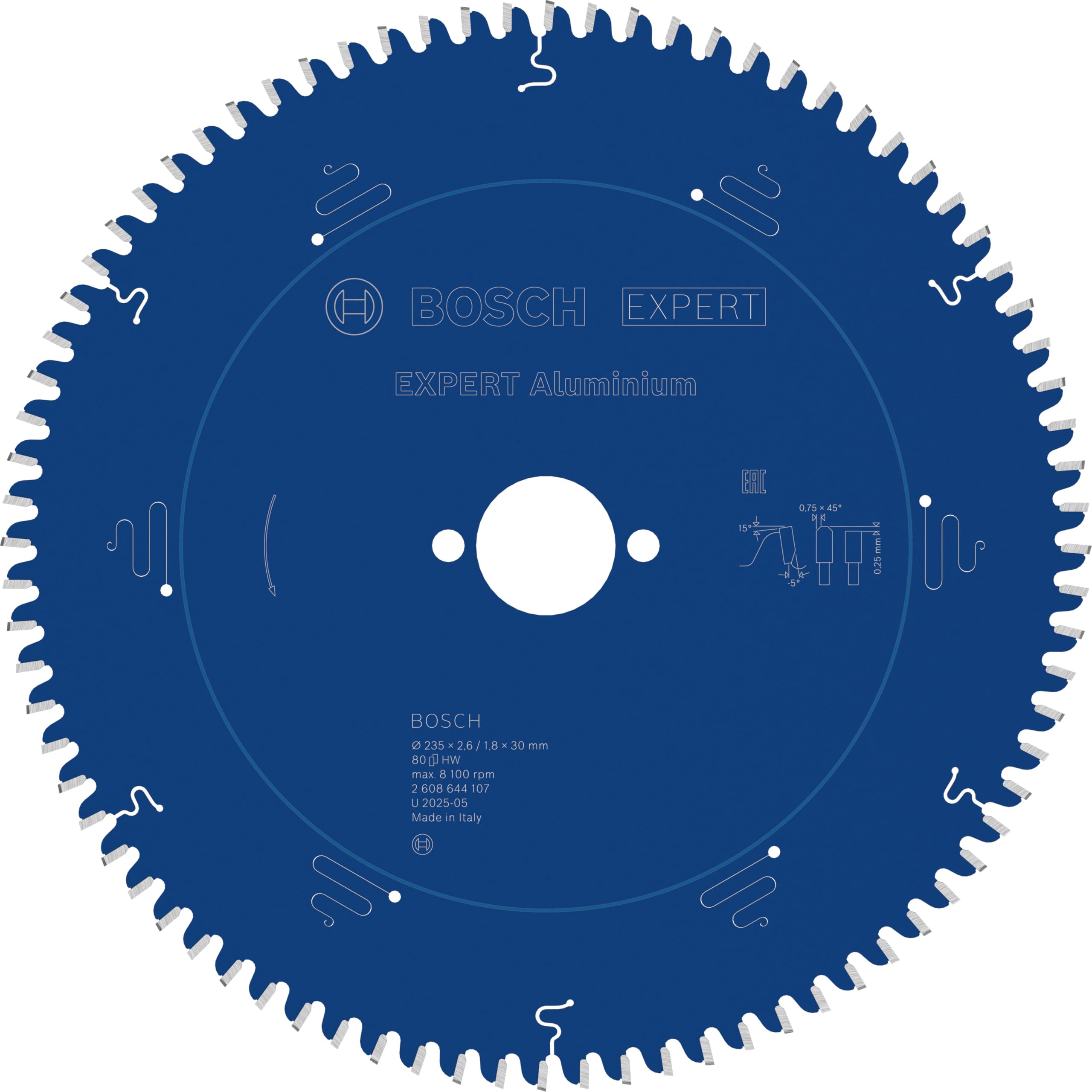Bosch 1x Expert Aluminium Corded Circular Saw Blade for Handheld Circular Saw and Dry Cutter (for Aluminium, Ø mm, Professional Accessory Hand-Held Corded Circular Saws)
