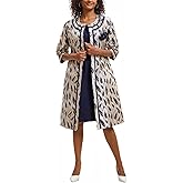 Women's Formal Church Dress Suit with Embossed Embroidery Long Jacket Church Set for Special Occasions or Wedding Parties