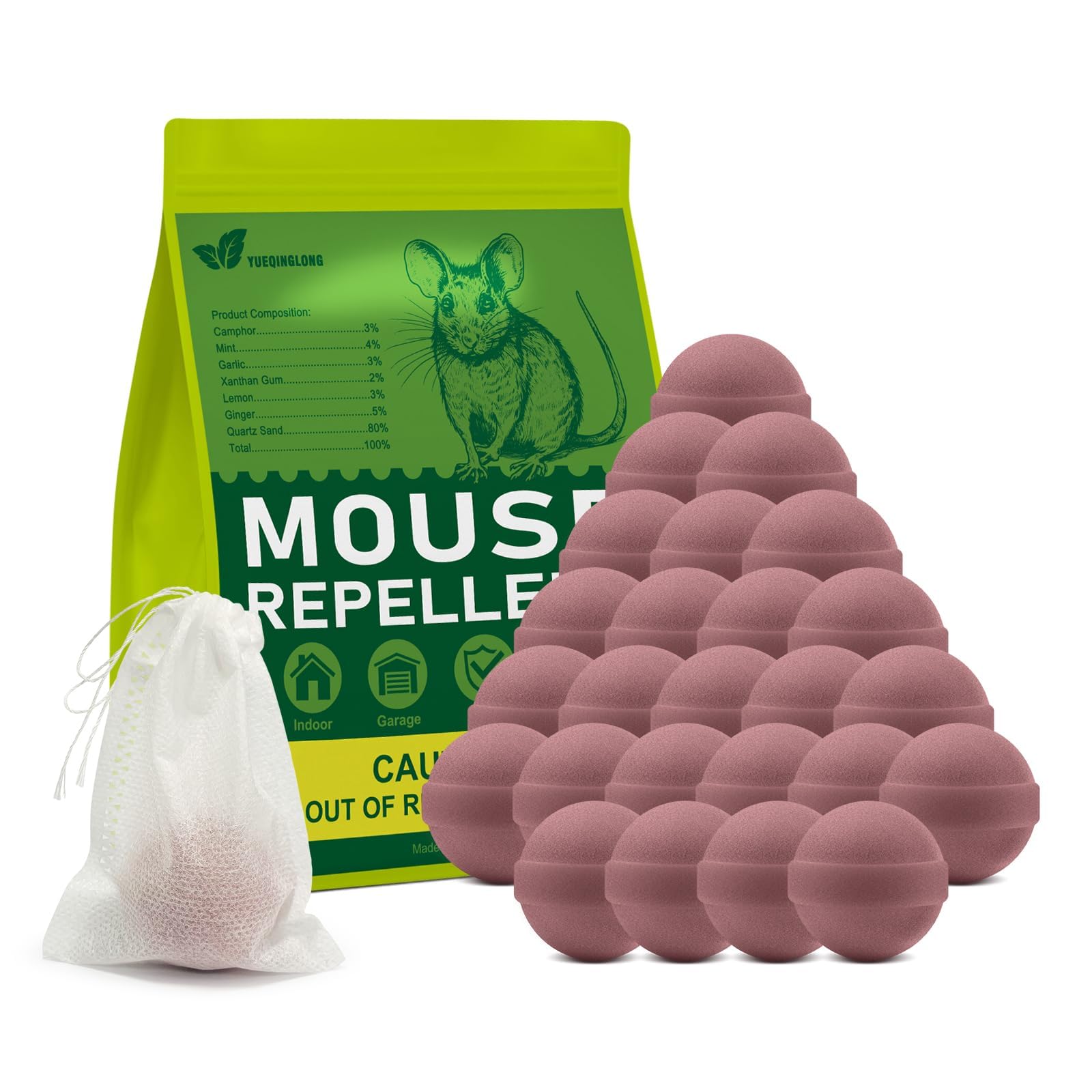 Photo 1 of YUEQINGLONG Mouse Repellent, Peppermint to Repel Mice and Rats,Agreeable Smell and Environmentally Friendly Rodent Repellent for House Indoor, Car Engines, Camper and Home (Brown-25)