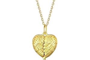 Bestyle Sterling Silver Heart Locket Necklace for Women, Dainty Cute Small Heart Locket Pendant in Gold/Rose Gold/Silver, Lov