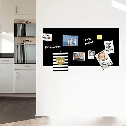 selbstklebende magnetische Wandtafel Kreidetafel Tafel Folie 100x50 selbstklebend inkl. Kreidestift und 10 Magnete