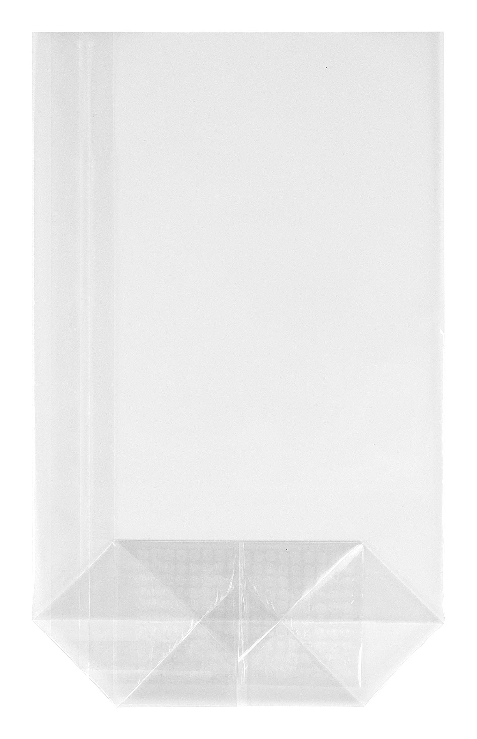 Heku 30545 100 Transparent Bottom Bags, Stable Cross Base, Size 300 x 180 x 75 mm,