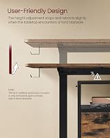 VASAGLE Electric Standing Desk 60x140 cm 72-120 cm 4 Memory Heights Rustic view 6