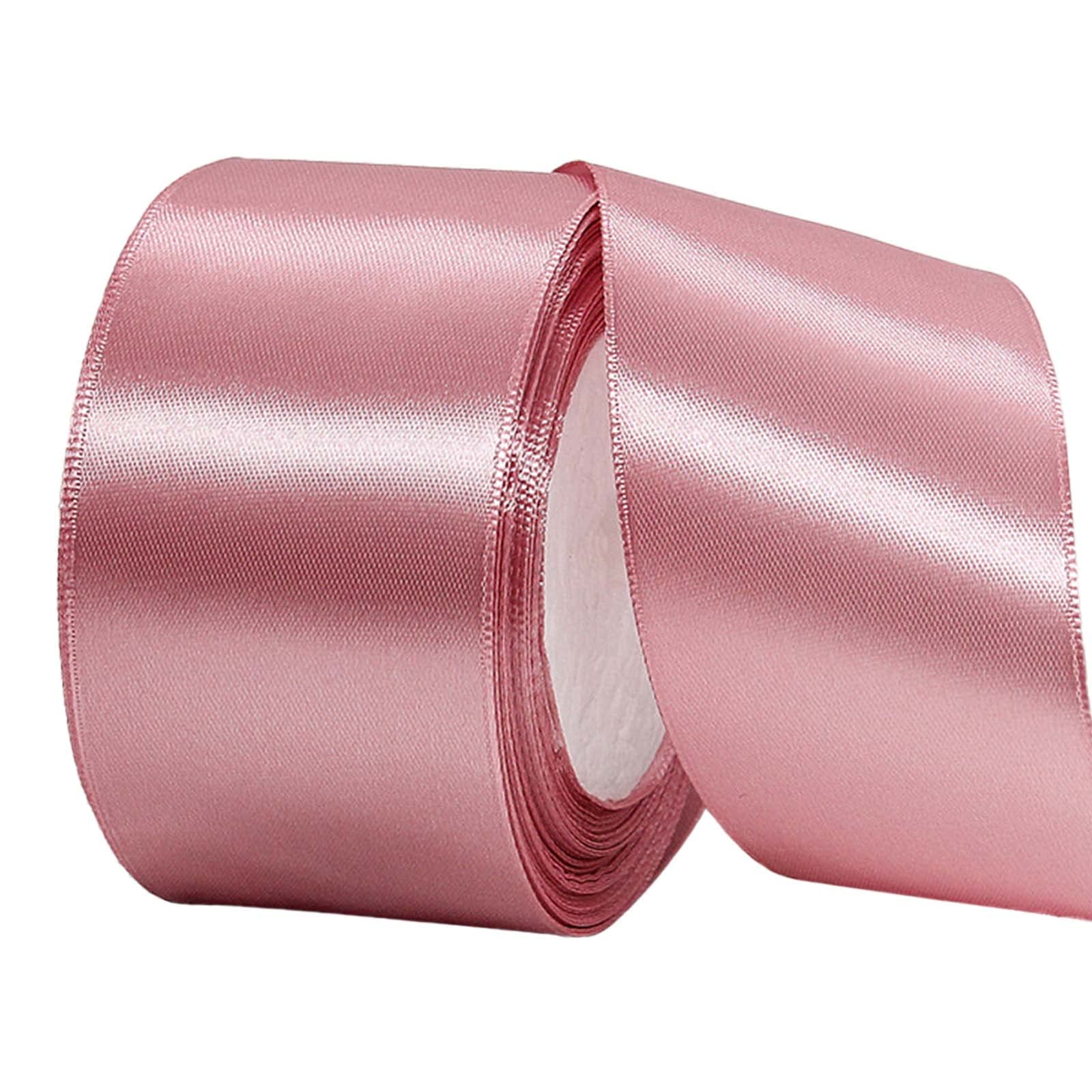 22m Dusty Pink Ribbon Satin Ribbon 50mm Wide,Rose Pink Ribbon,Fabric GiftRibbon for Easter Gift Wrapping Hair Bow Basket Cake Craft Car Wedding Party Valentine's Day Xmas Decoration — image 1