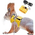 Squirrel Traction Rope Strap Anti-Biting Chain Rope, Adjustable Vest, Small Animal Walking Harness with Lead Leash, Hamster Gerbil Rat Mouse Ferret Chinchilla Small Animal Walking Leash