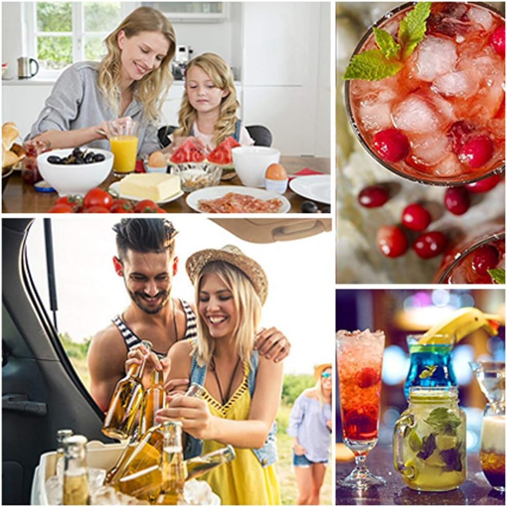 Ice Cube Trays with Lids 2 Pack, Easy-Release Silicone and Flexible 14-Ice Trays with Spill-Resistant Removable Lid for Chilled Drinks, Whiskey & Cocktails: Kitchen & Dining