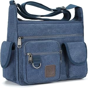 Canvas Shoulder Bag for Mens Messenger Bag Sling Bags School Crossbody Bag | LEBULLBRO Canvas Shoulder Bag for Mens Multi poc