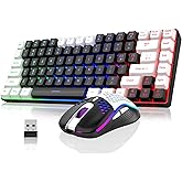 RedThunder K84 Wireless Keyboard and Mouse Combo, RGB Backlit Rechargeable Battery, 75% Layout 84 Keys TKL Ultra Compact Gami