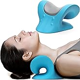RESTCLOUD Comfortable Neck Stretcher for Neck Pain Relief, Neck and Shoulder Relaxer Cervical Neck Traction Device for TMJ Pain Relief and Muscle Relax, Cervical Spine Alignment Chiropractic Pillow