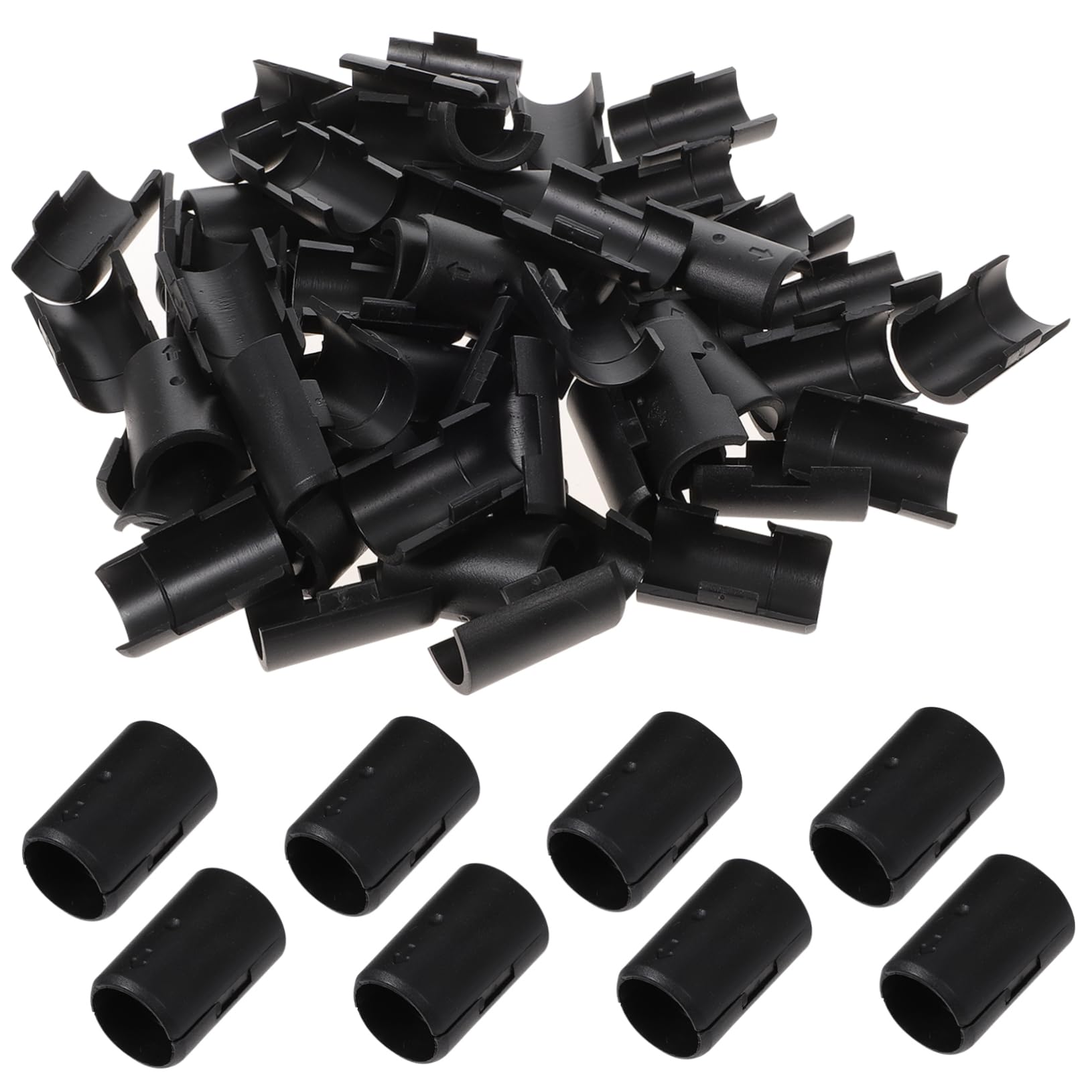 KONTONTY 32Pairs Anti Static Wire Shelf Lock Clips Split Shelf Sleeves Black Replacement Clips for Wire Shelving Systems Ideal for Organizing and Securing Shelves