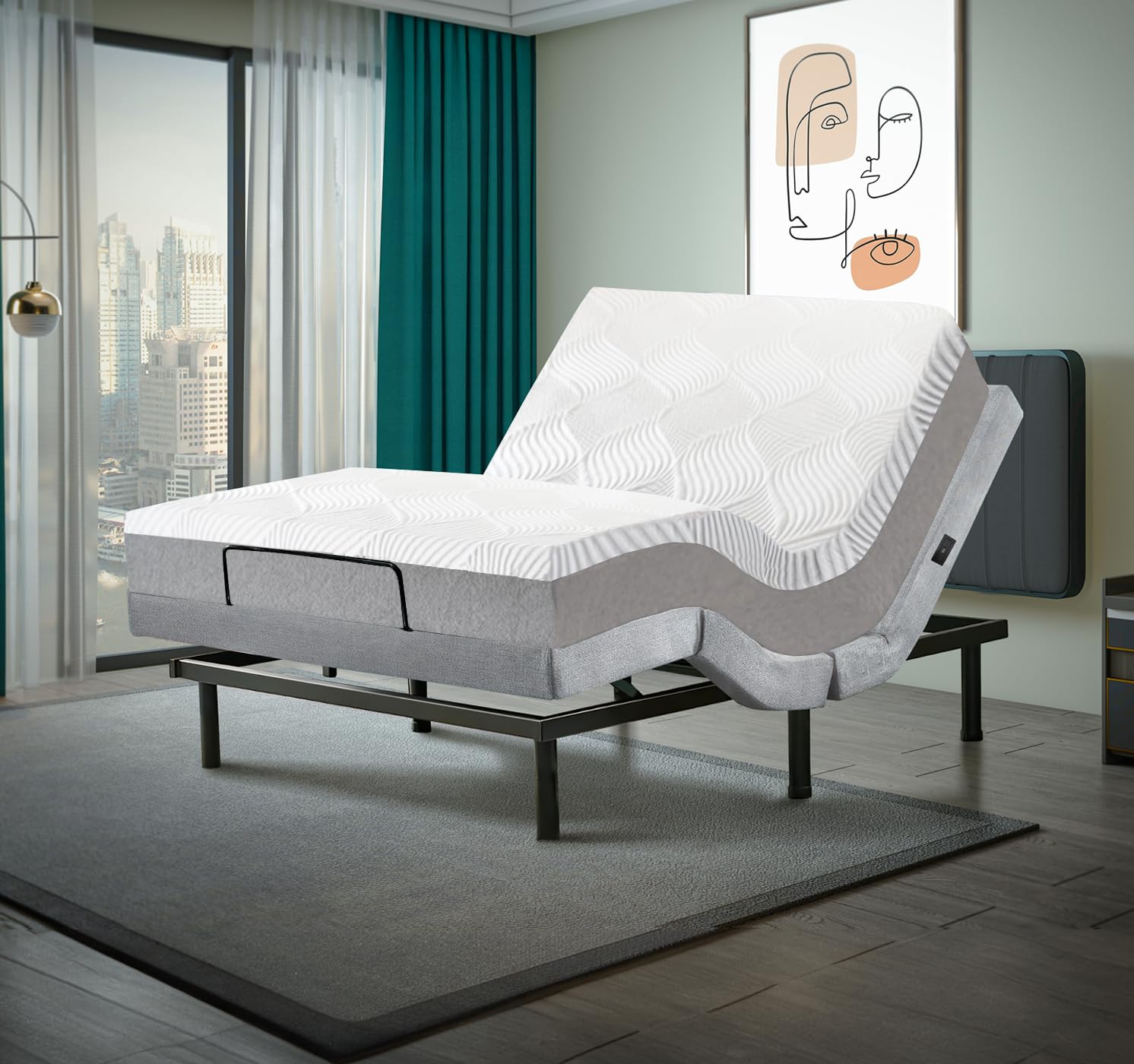 Photo 1 of Irvine Home Collection Full Adjustable Base with 10 Inch Gel Memory Foam Mattress Combo, Massage, Underbed Light, Wireless Remote