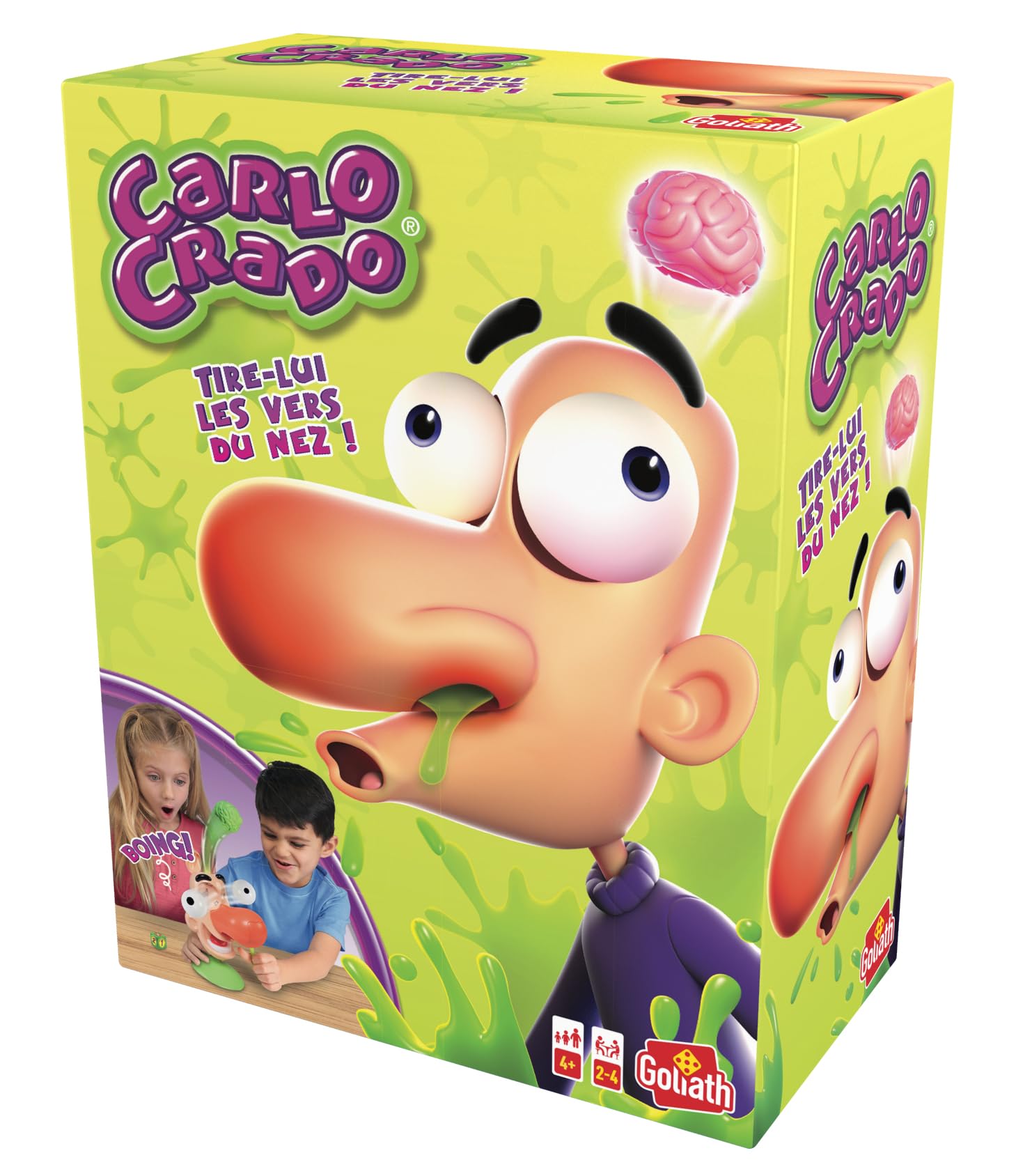Goliath Carlo Crado - Action and Skill Game for Children from 4 Years - Shoot Him the Nose - Board Game to Play with Family or Friends - 2 to 4 Players - 15 Minutes