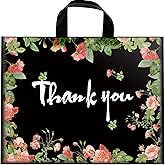 MoloTAR Thank You Bags, 50 Pack Extra Thick 12"x15" Reusable Shopping Bags for Boutique, Plastic Retail Gift Merchandise