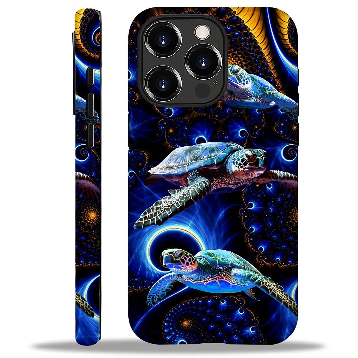 Zeggi Case for iPhone 16 Pro Max(Compatible with MagSafe),Soft TPU+Hard Acrylic 2-in-1 Matte Phone Cover for Women/Men,Shockproof Anti-Scratch Protective Case for iPhone 16 Pro Max-Mandala Sea Turtle