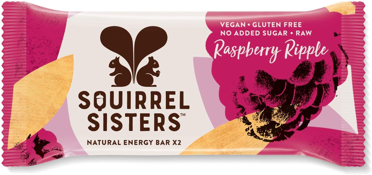 Squirrel Sisters Raw Snack Bars - Raspberry Ripple (16 x 40g)