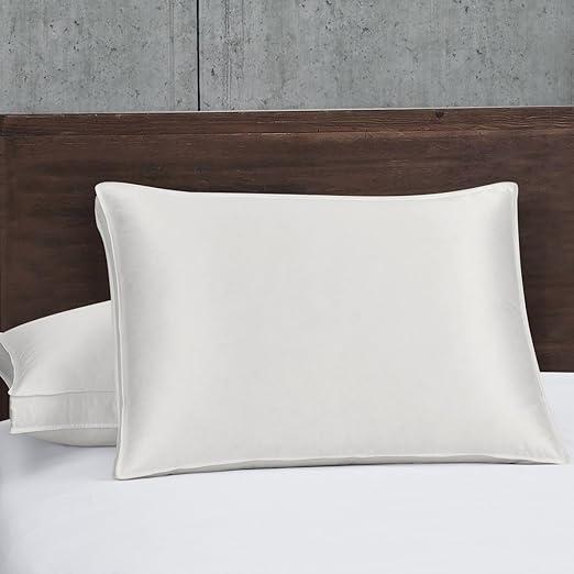 Amazon Com Luxury Standard Size Silk Goose Down Pillows 700 Fill