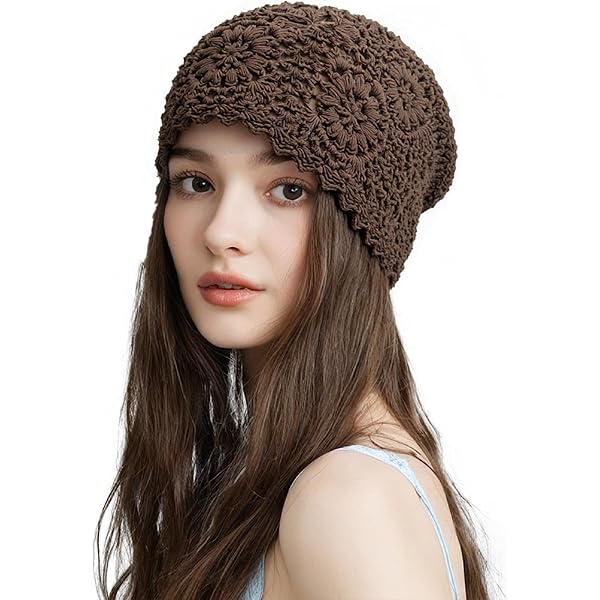 DLAPL Women Summer Crochet Slouchy Beanie Hat Handmade Knit  display picture 1