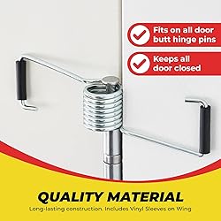 Spring Hinge Door Closer, Fits on Most Door Butt