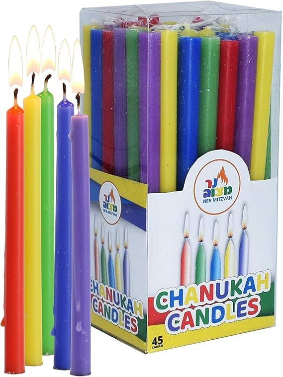 Chanukah candles for Chanukah Menorahs Mixed Colours candles, also