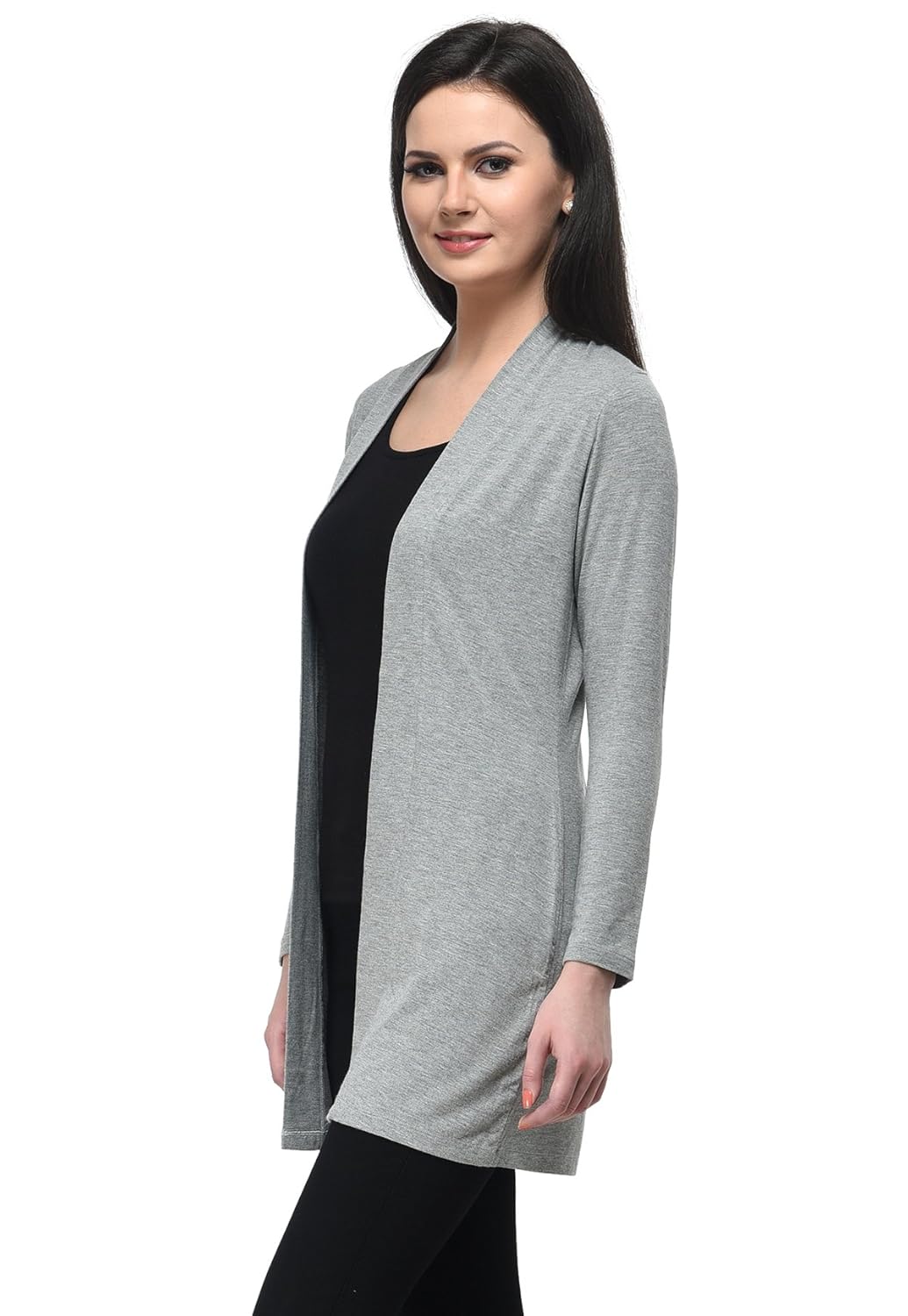 frenchtrendz lt.grey viscose spandex shrug for women