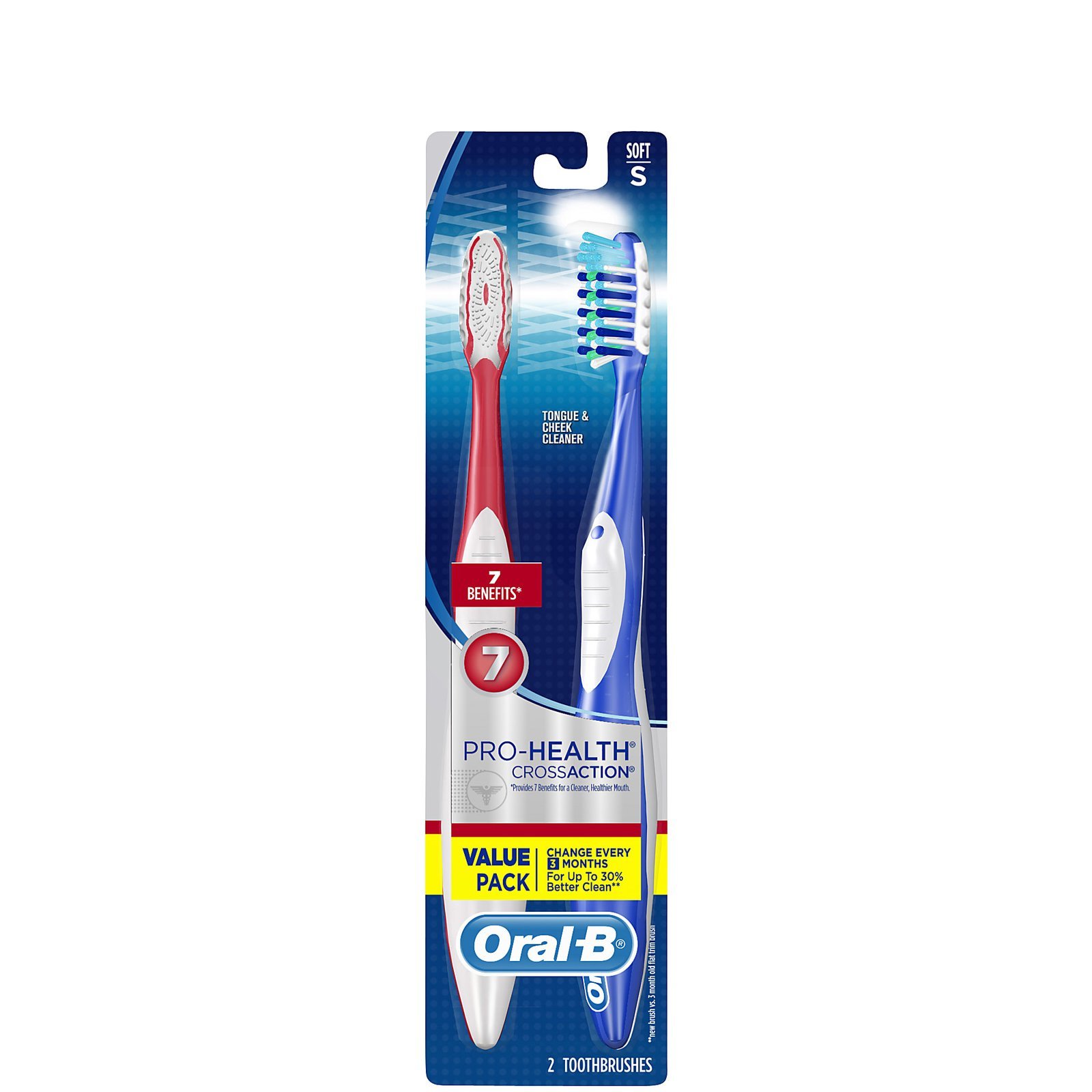 Oral B Pro-Health Cross Action Toothbrush, Soft Full Head - Pack of 2