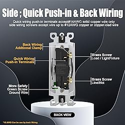 ThunderWay Single Pole Decorator Wall Light Switch