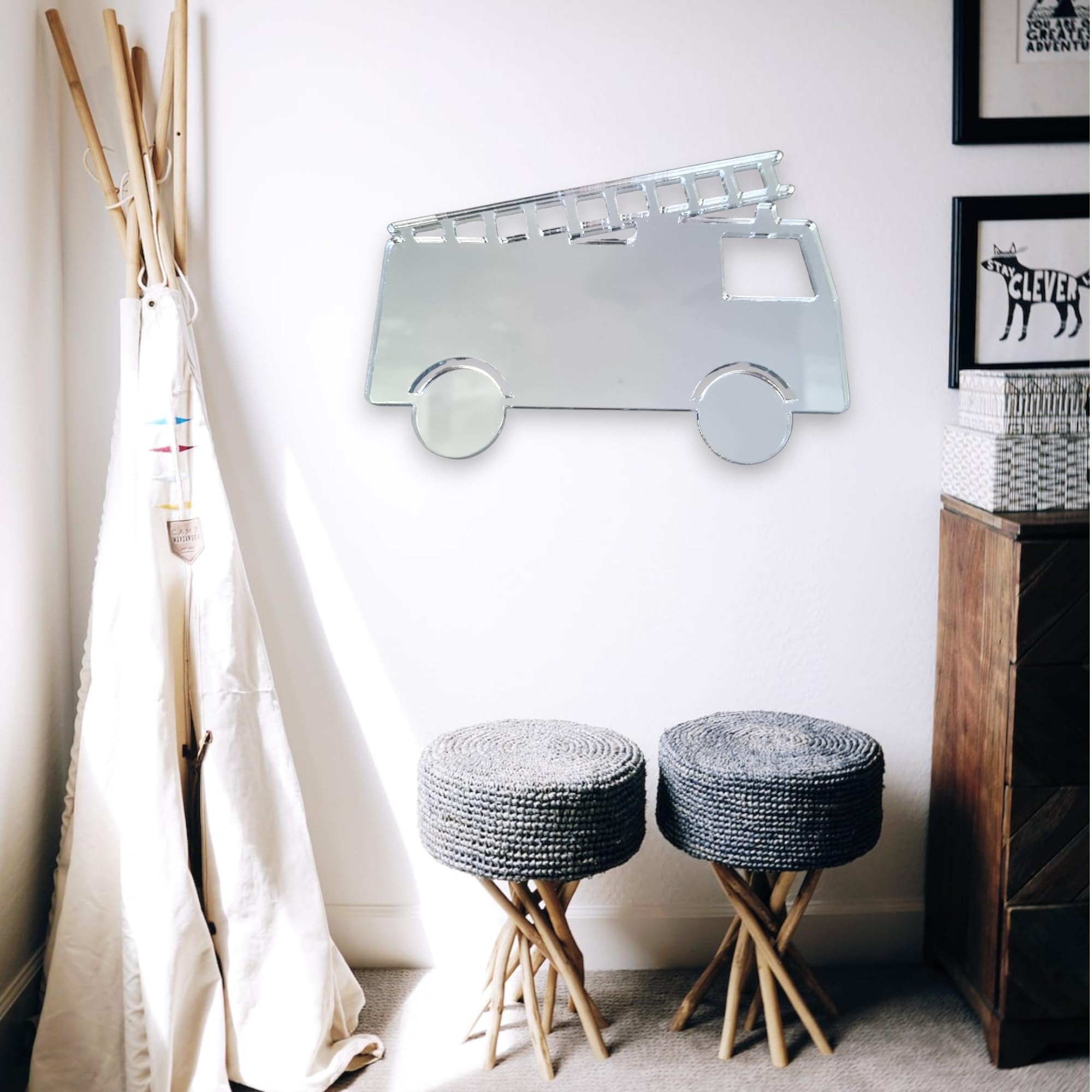 Super Cool Creations Fire Engine Mirrors - 60cm x 44cm