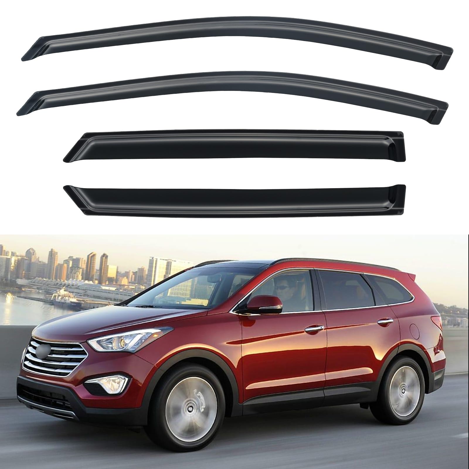 Window Visors Rain Guards Shield for 2013-2018
