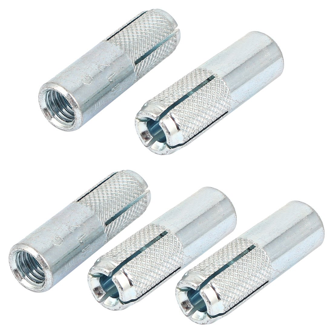 Sourcingmap M12 Threaded Expansion Bolt Sleeve Anchors Tool 50mm Long 5 Pcs