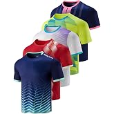 Liberty Imports 5 Pack Men's Active Quick Dry Crew Neck T Shirts | Athletic Gym Workout Short Sleeve Tee, Performance Tops Bulk, Lightweight, Moisture Wicking, Regular Fit, for Running Hiking