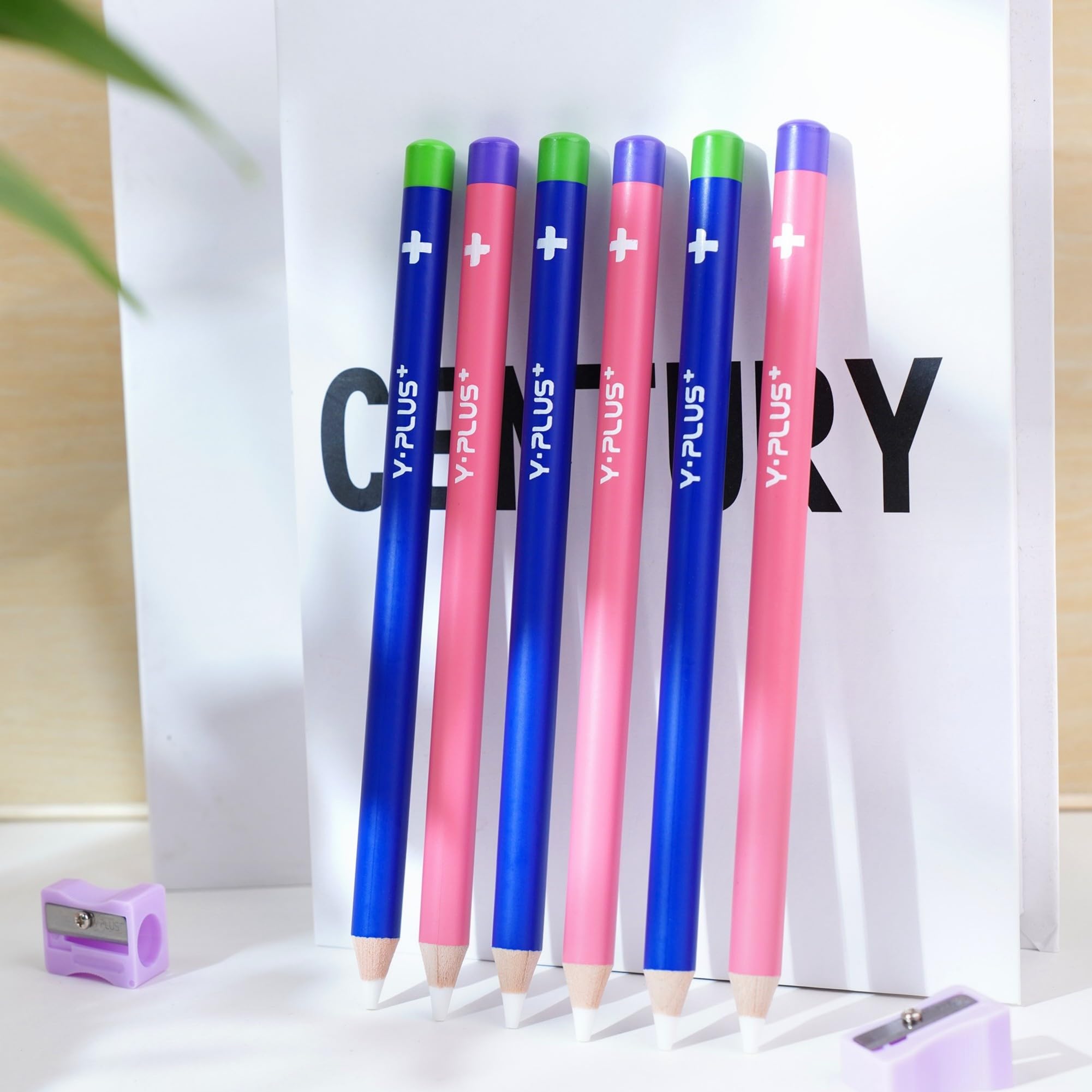YPLUS Radiergummi – 3 Stück Präzise und saubere Radierung, ideal für Kinder und Schule, einzigartiges Stift-Design, inklusive Spitzer - Blau 7