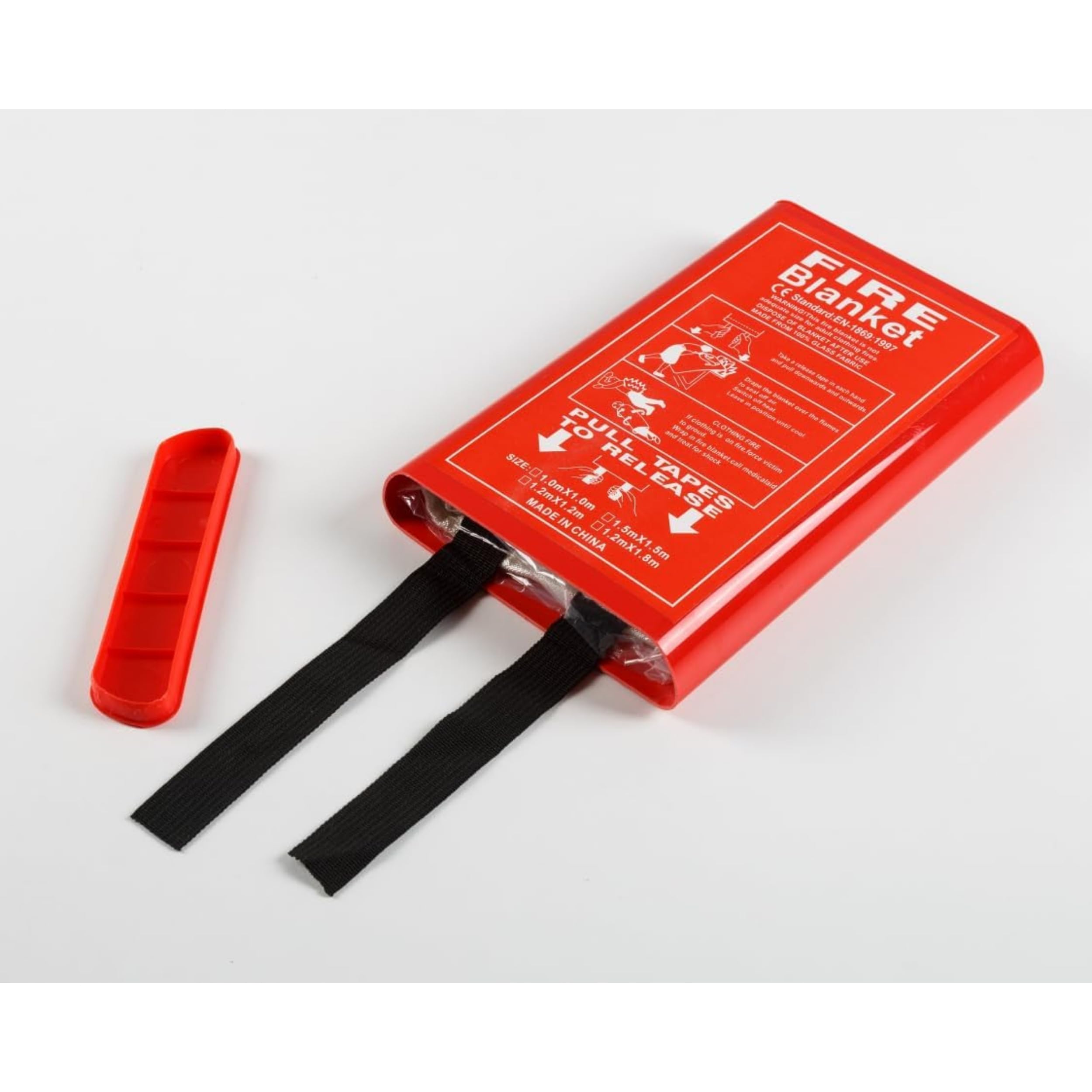 Nationwide Fire Specialists Hard Case CE Marked Fire Blanket - Fire Retardent Emergency Safety Blanket - Ideal For Home, Kitchen, Fireplace, Caravan, Garage, Office, Warehouse, Grill - (1.2 m x 1.2 m)