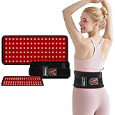 Red Light Therapy for Body, 660nm 850nm 12.6" LED Wearable Infrared Redlight Therapy Belt Wrap Pad for Belly Back Waist Shoulder Knee Muscle