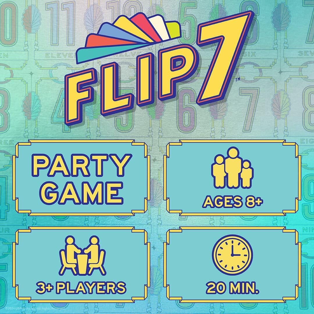 Flip 7™ Kartenspiel | Kompaktes Familienspiel | Mischung aus Glück und Strategie | Schnell zu Lernen | 94 Karten | Englische Spielregeln 10