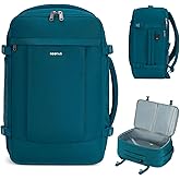 ECOHUB Travel Backpack for Men Women, Carry on Backpack with USB Charging Hole, Spirit Airlines Personal Item Bag Flight Approved, 15.6 Inch Laptop Backpack with Anti Theft Pockets, 30L, Blue Green