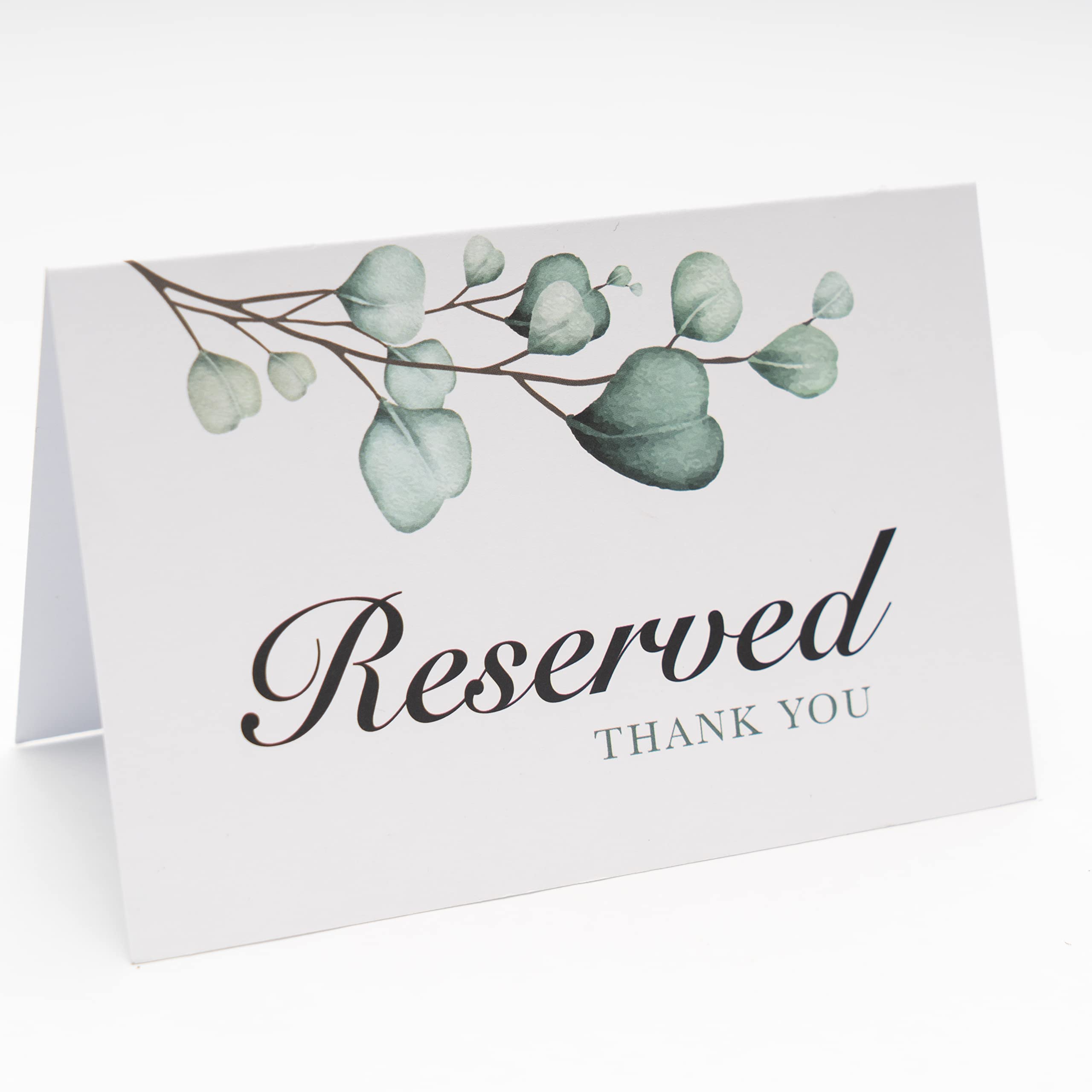 CLEVER SIGNS Reserved Table Cards, Pack of 25, for Weddings, Receptions, Christmas, Events - 4x6 inches Watercolor Greenery Design