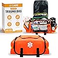 JJ CARE Trauma Bag (287 pcs), Fully Stocked EMT Medical Bag for Professionals, First Aid Emergency Medical Kit, First Responder Kit Essentials with Organizer Pouch
