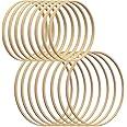 Amazon.com: Worown 16 Pack (6” & 8”) Wooden Bamboo Floral Hoops Wreath ...