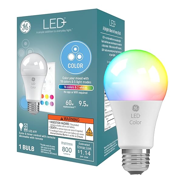 GE LED+ COLOR CHANGING LED LIGHT BULBS WITH...