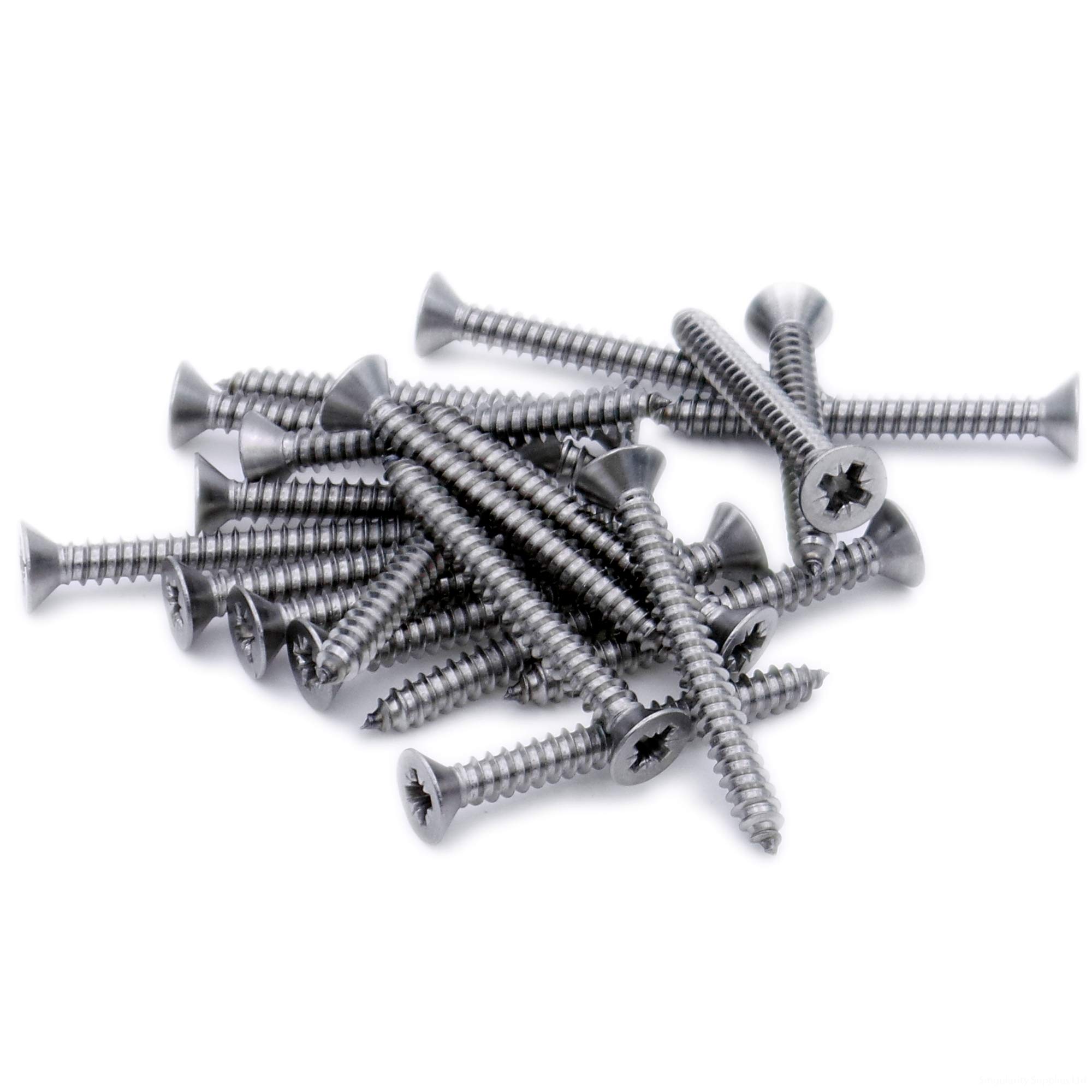 No.7 x 2.75 (3.9mm x 70mm) Pozi Countersunk Self-Tapping Screw - Stainless Steel (A2) (Pack of 20) — image 1