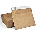 AZAZA 100 Pack A7 Brown Kraft Paper Invitation 5 x 7 Envelopes - Quick Self Seal For 5x7 Cards| Perfect for Weddings, Invitat