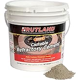 Rutland Castable Refractory Cement 12.5 Pound - High Temperature Fireplace &amp; Woodstove Fire Cement - Cast Custom Fire Brick, Refractory Panels &amp; Fire Pits, Pizza Ovens