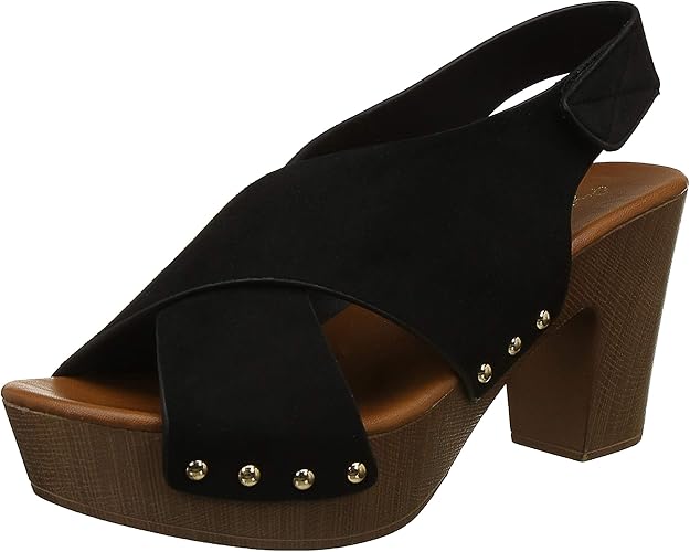 Qupid Women's Wood Heel Sandal Heeled Heeled Sandals